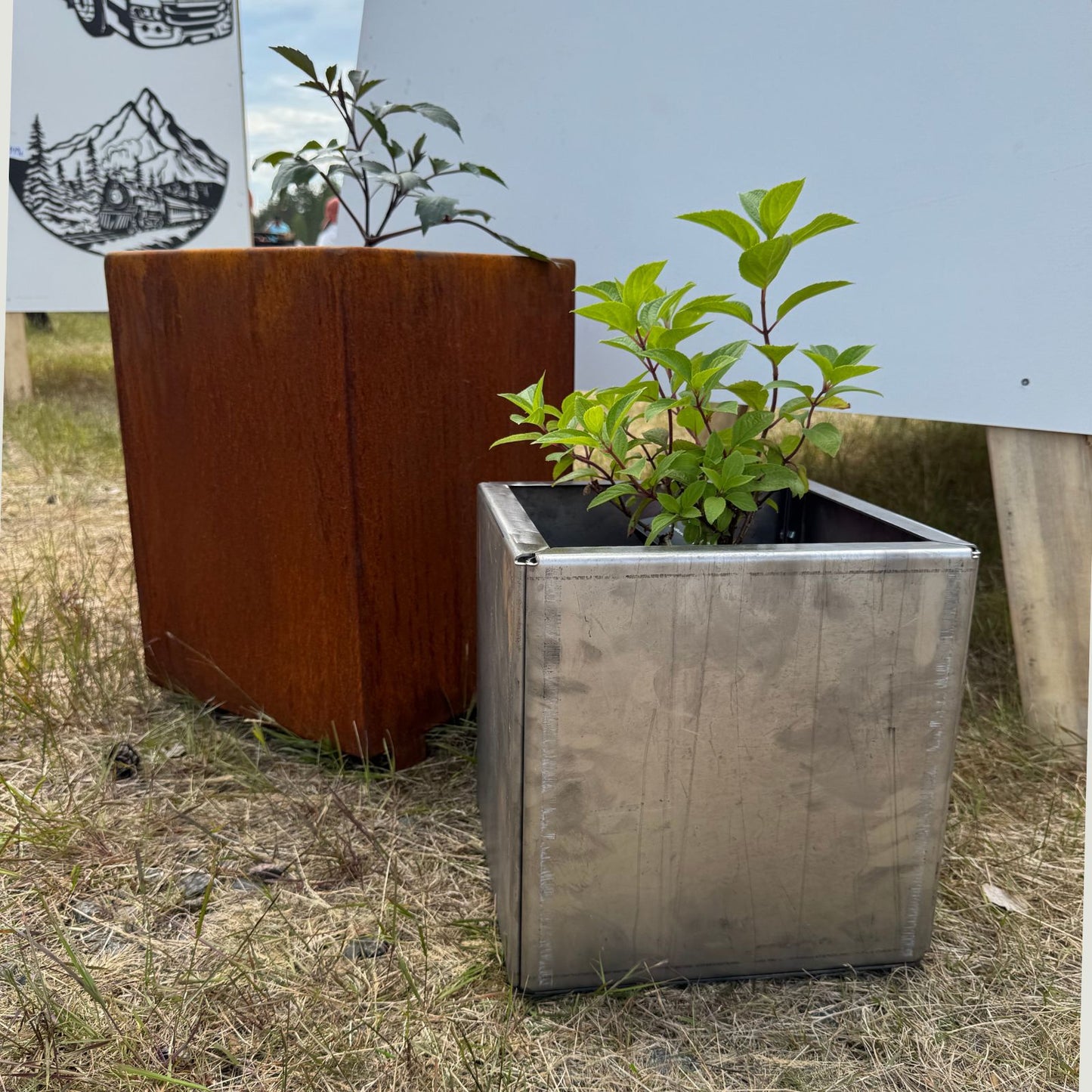 Neliö modulaarinen Corten-istutusallas